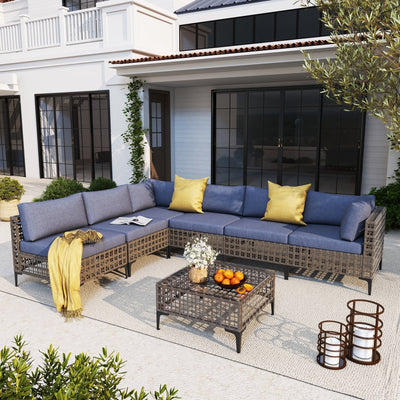 6 - Person Outdoor Sectional Seating Group with Cushions