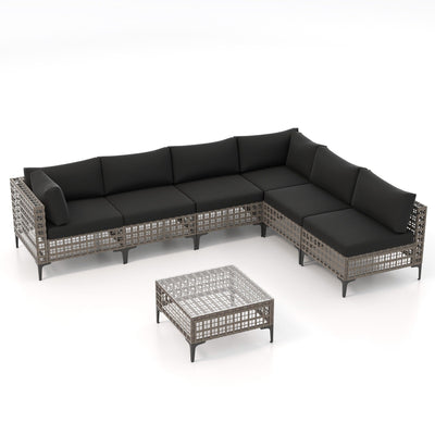 6 - Person Outdoor Sectional Seating Group with Cushions