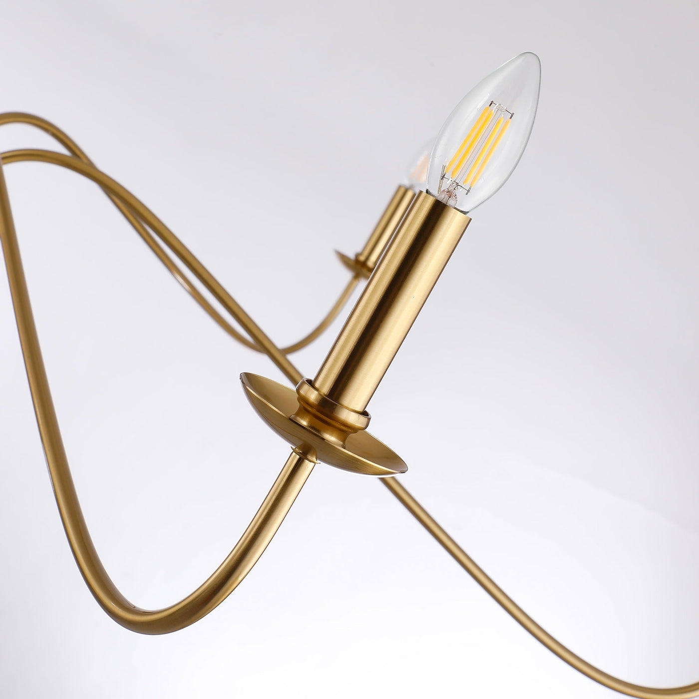 6 Light 64 Inches Minimalist Chandelier in Matte Black / Gold /Chrome - N/A