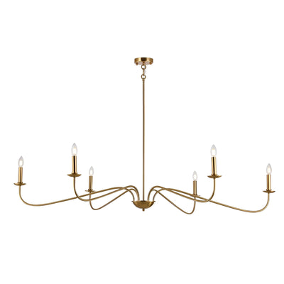 6-Light Classic French Minialist Chandelier with Candle-Style Lighting