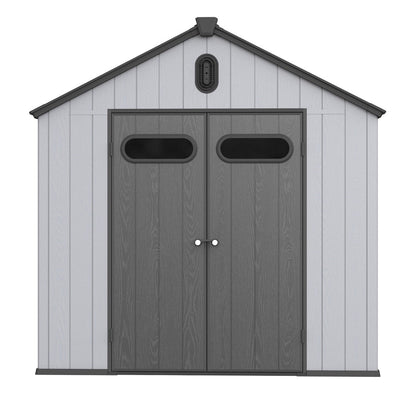 6 ft x 4 ft/6 ft x 8 ft/8 ft x 6 ft/8 ft x 10 ft All-Weather Resin Outdoor Plastic Storage Shed w/Floor, Spire Tool Shed