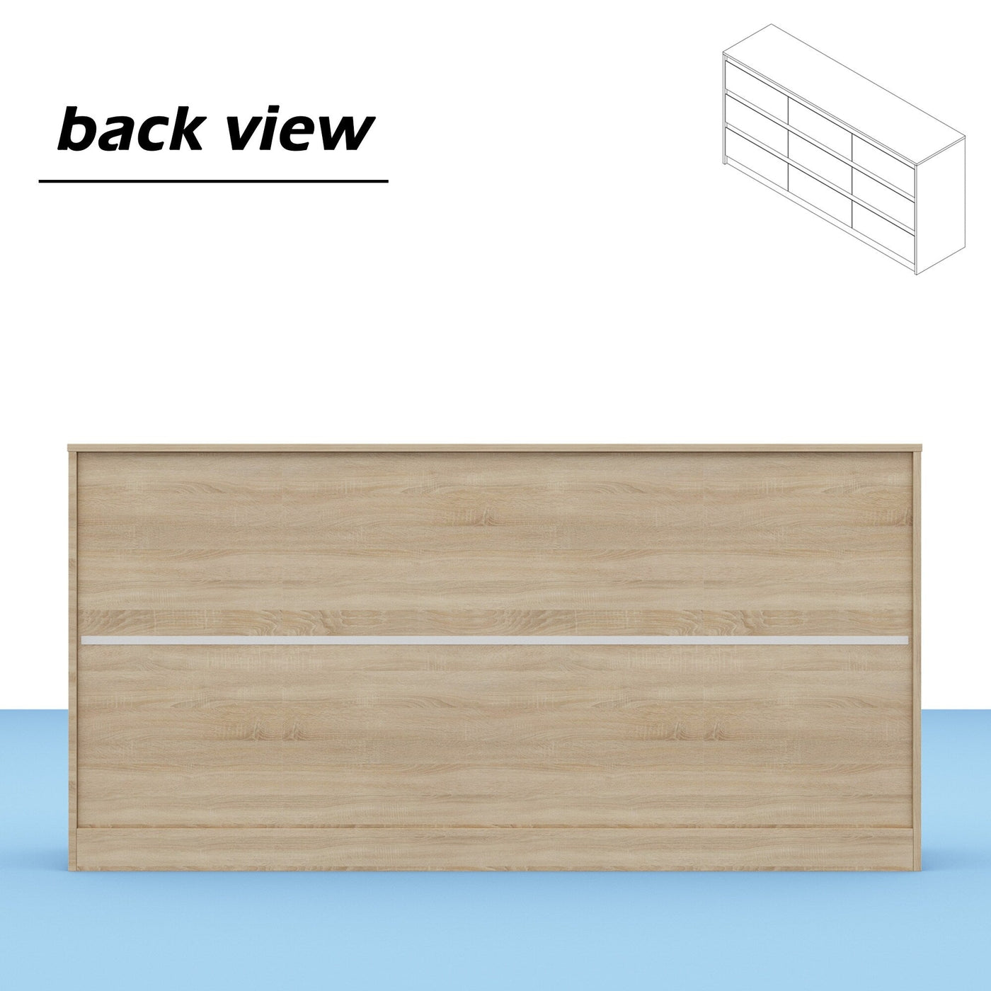 63W 9 Drawer Dresser Accent Dresser for Living Room Bedroom Chest