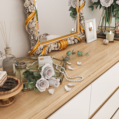 63W 9 Drawer Dresser Accent Dresser for Living Room Bedroom Chest