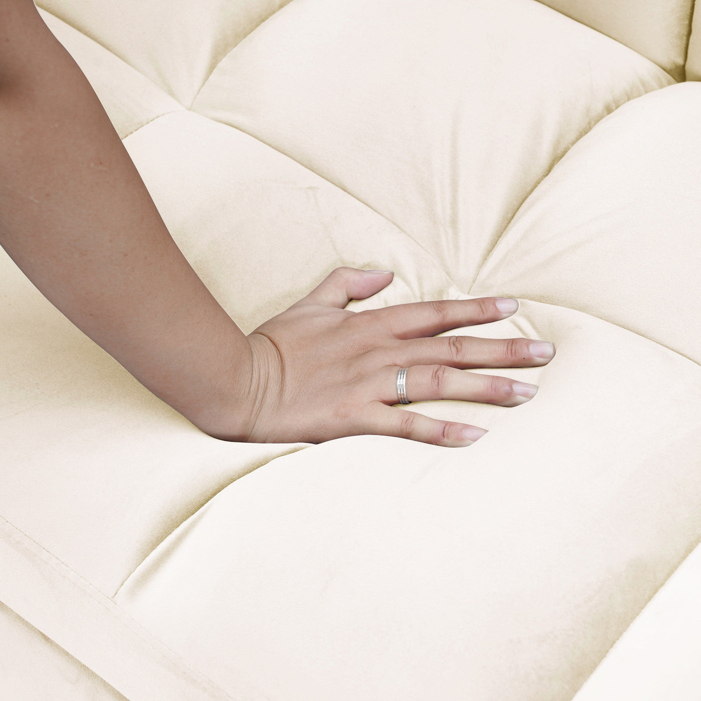 64.96 Velvet 3-in-1 Convertible Sofa Bed with Adjustable Back, Storage Pocket, and 500lb Weight Capacity