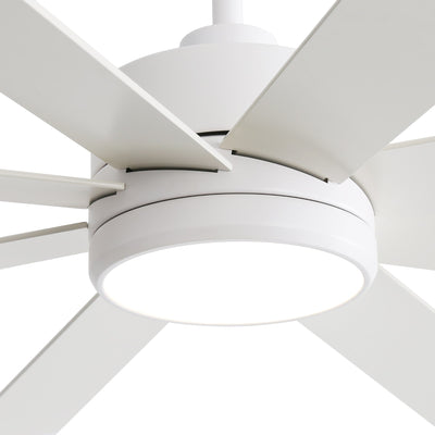 65 Inch 8-Blade Black LED Ceiling Fan with Light and Remote