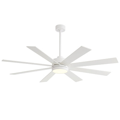 65 Inch 8-Blade Black LED Ceiling Fan with Light and Remote