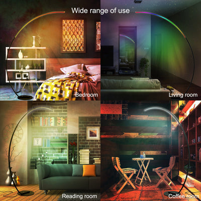 69 Dimmable LED Arched/Arc Floor Lamp - RGBW - N/A