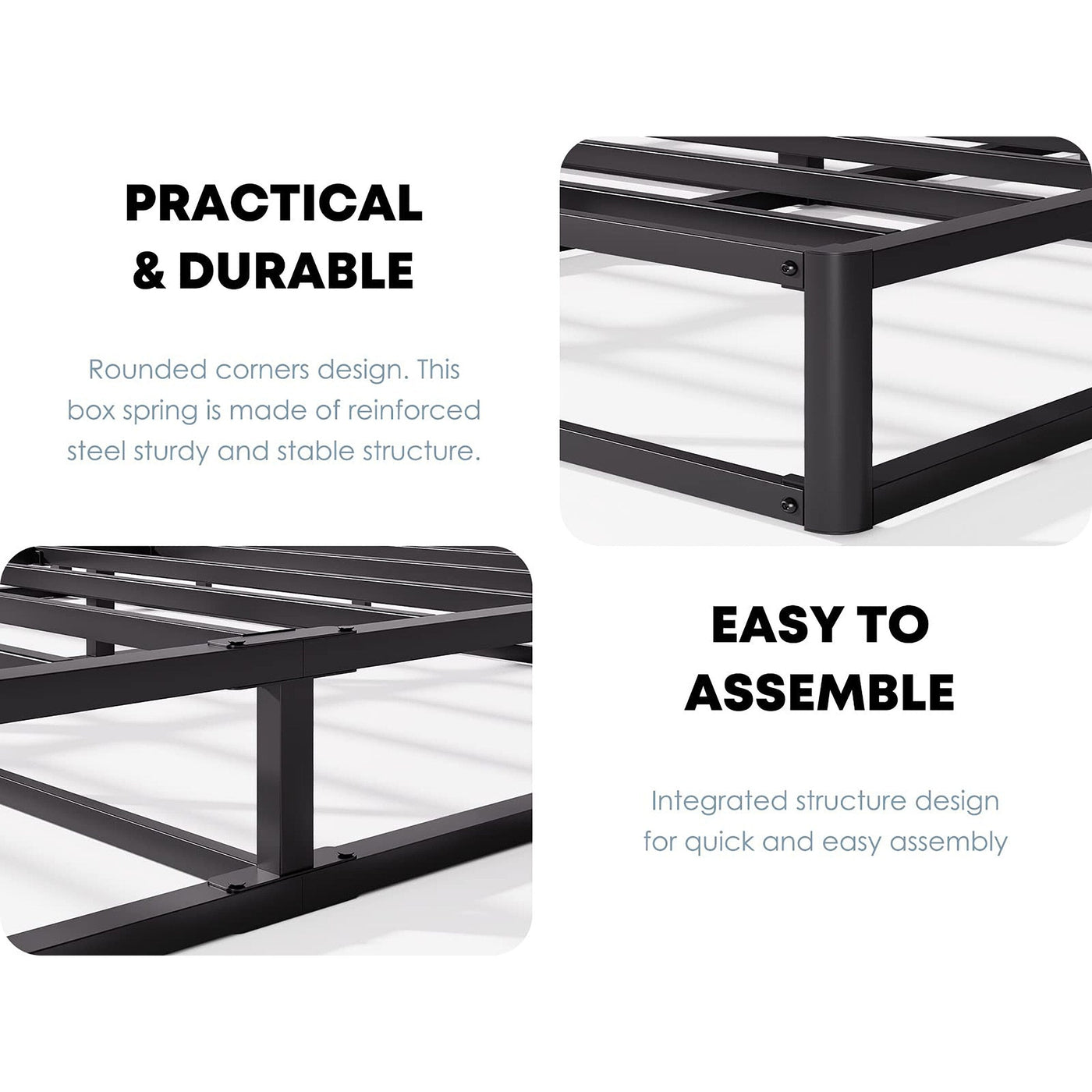 FSCHOS 7 Inch Metal Box Spring, Basics Mattress Foundation, No Legs
