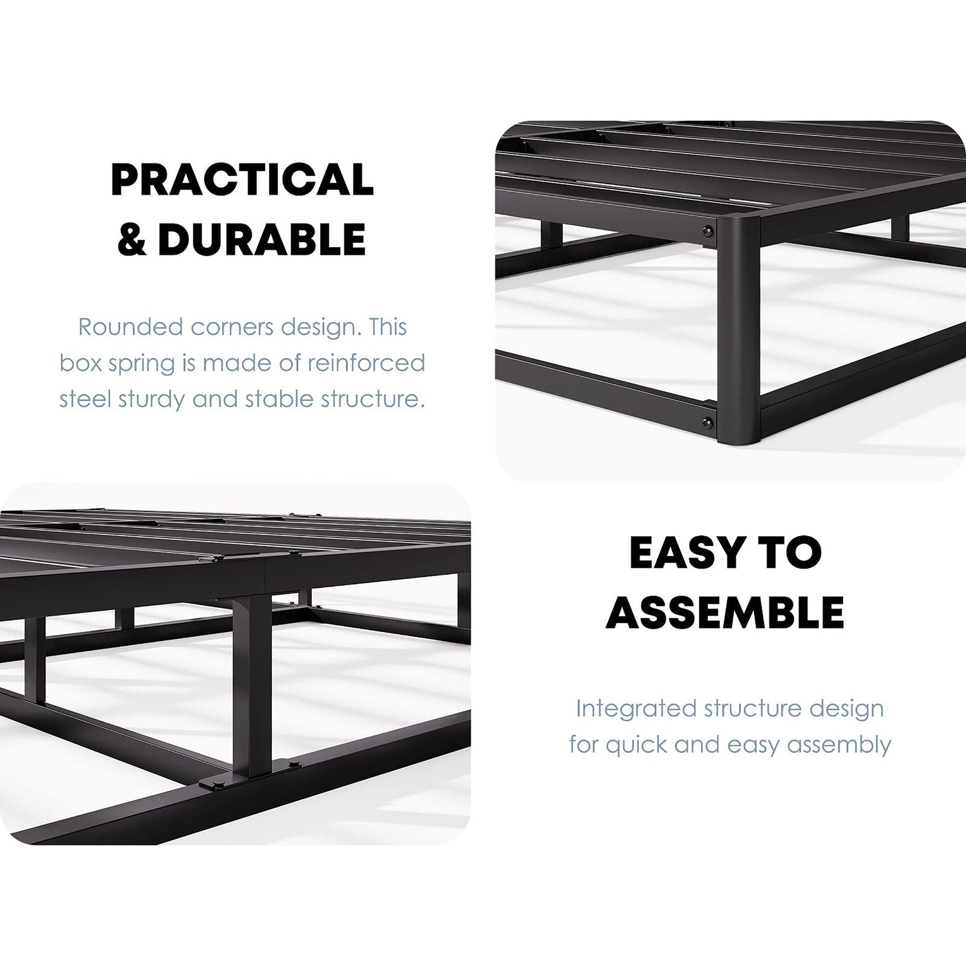 FSCHOS 7 Inch Metal Box Spring, Basics Mattress Foundation, No Legs