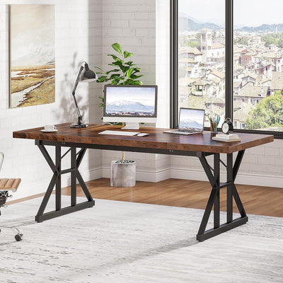 70.8-Inch Executive Desk, Large Computer Office Desk Workstation