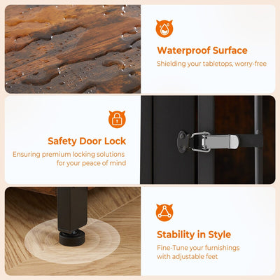 70.86'' Dog Crate Furniture Large Breed TV Stand with Cushion & Double Rooms (No Cushion)