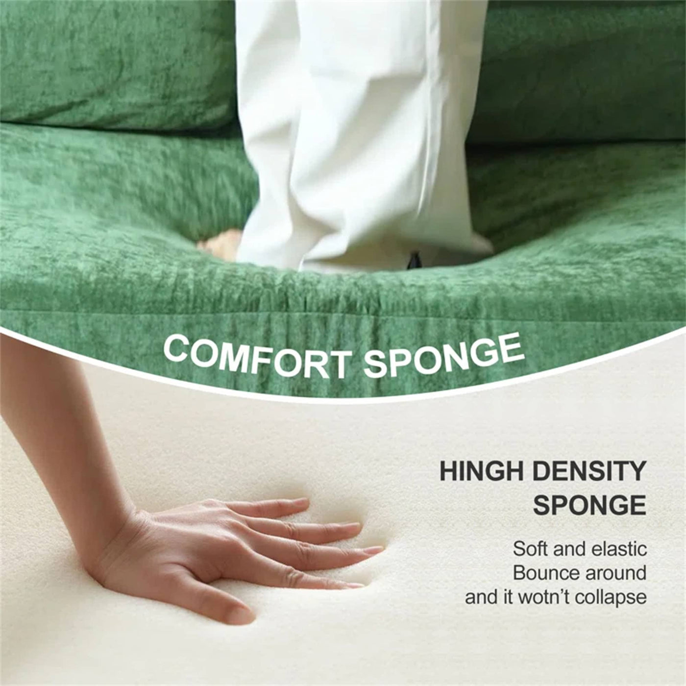 70.87 Upholstered Convertible Sleeper Sofa, Convertible Chair Floor Couch Comfy Sofa for Living Room, Bedroom, Chenille Fabric