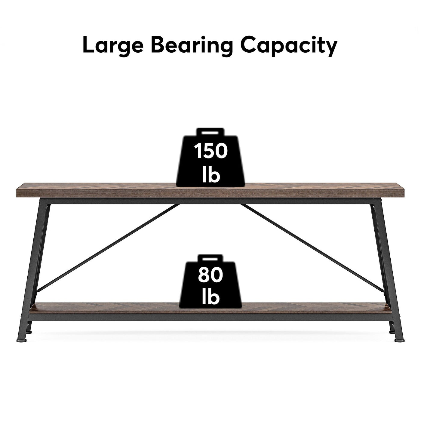 70.9 Inch Extra Long Sofa Table, Industrial Entry Console Table