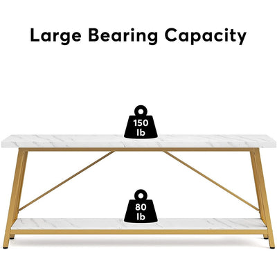 70.9 Inch Extra Long Sofa Table, Industrial Entry Console Table