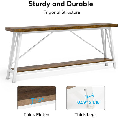 70.9 Inch Extra Long Sofa Table, Industrial Entry Console Table