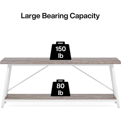 70.9 Inch Extra Long Sofa Table, Industrial Entry Console Table