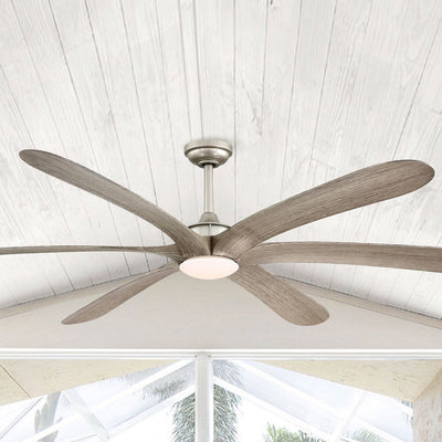 72-inch Driftwood 6-Blade Large DC Ceiling Fan with Light and Remote
