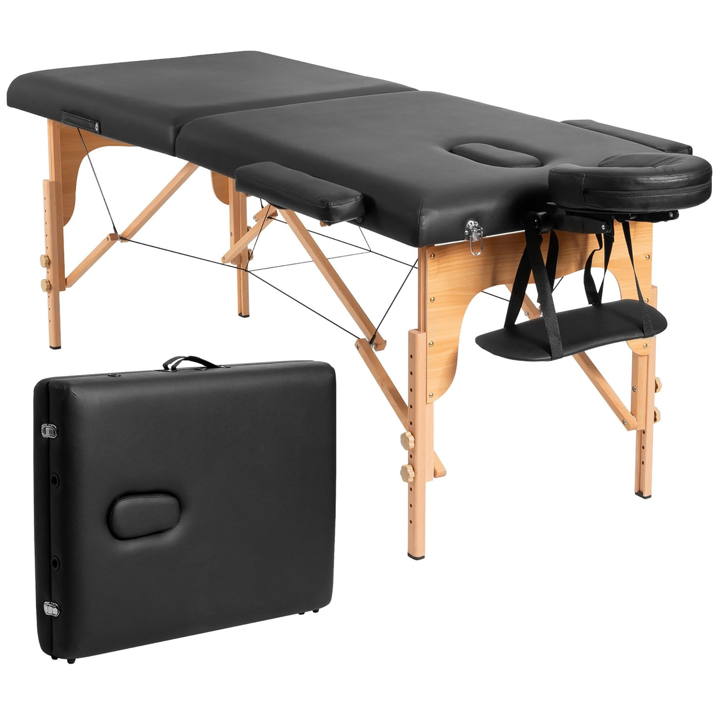 84''L Portable Massage Table Adjustable Facial Spa Bed Tattoo w/ Carry