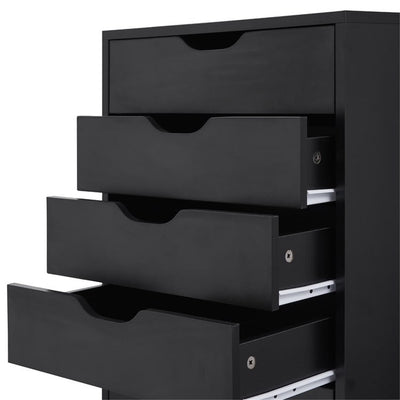 Narrow Wooden 9-Drawer Cabinet with Smooth-Glide Drawers and Top Storage Shelf