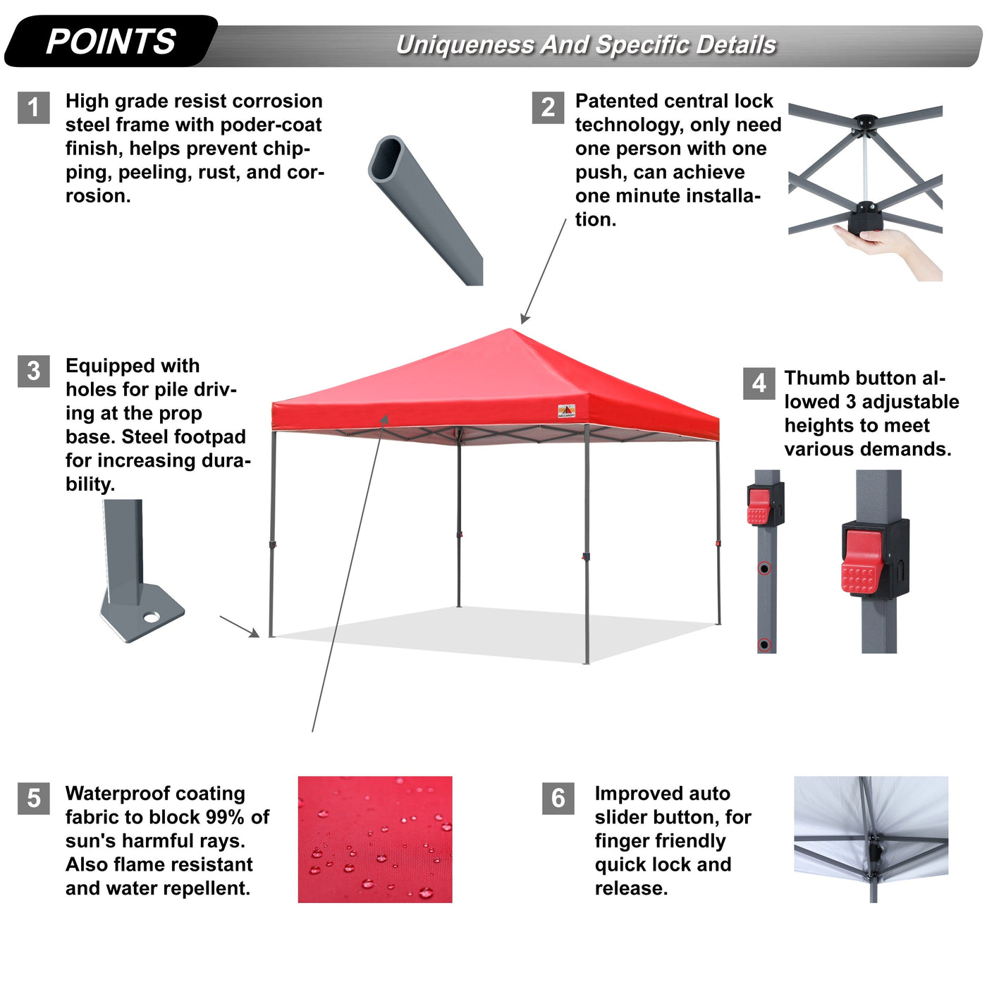 ABCCANOPY Durable Easy Pop up Canopy Tent Outdoor canopy tent