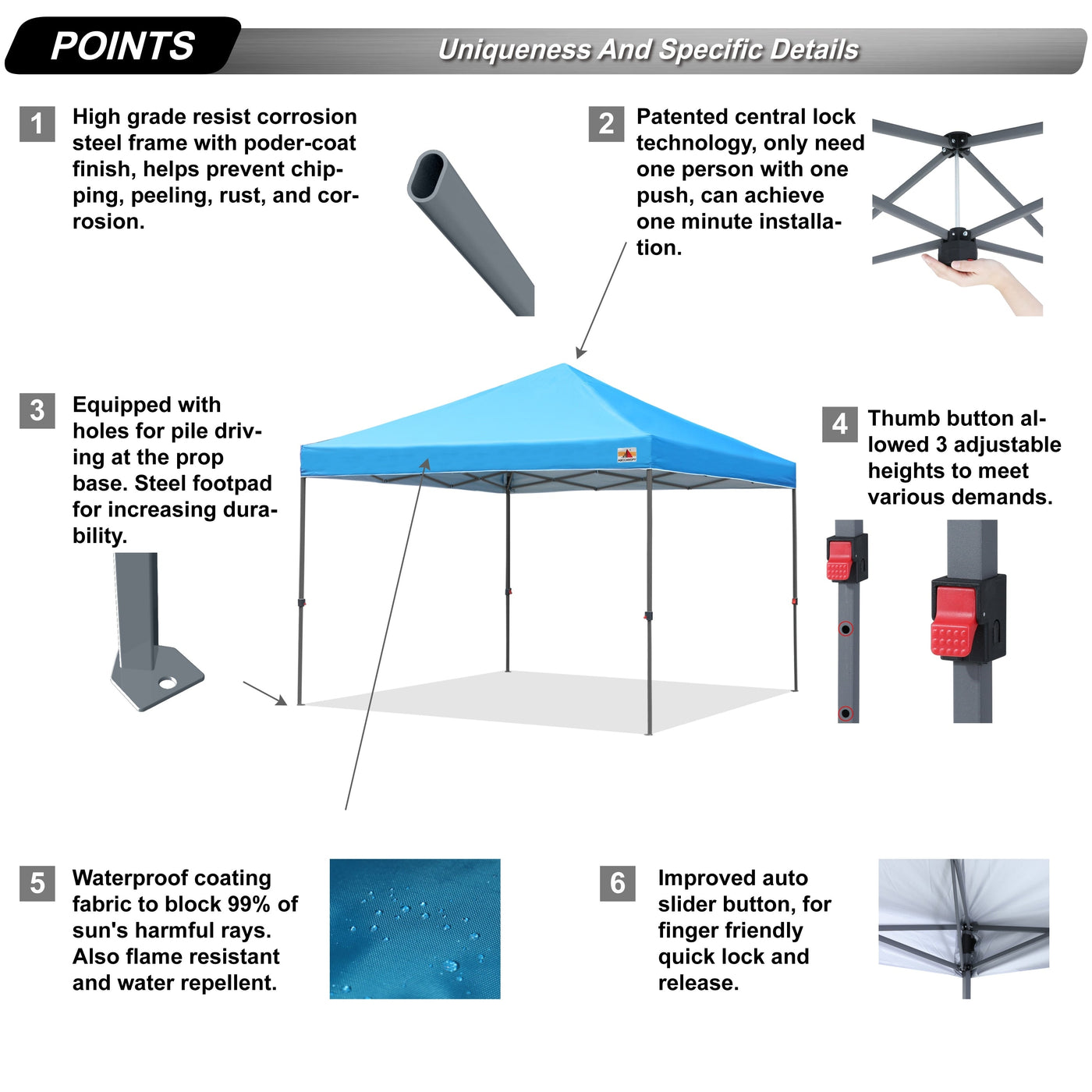ABCCANOPY Durable Easy Pop up Canopy Tent Outdoor canopy tent