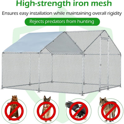 AECOJOY Large Metal Chicken Coop Run Walk-in Metal Chicken Cage
