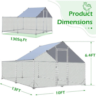 AECOJOY Large Metal Chicken Coop Run Walk-in Metal Chicken Cage