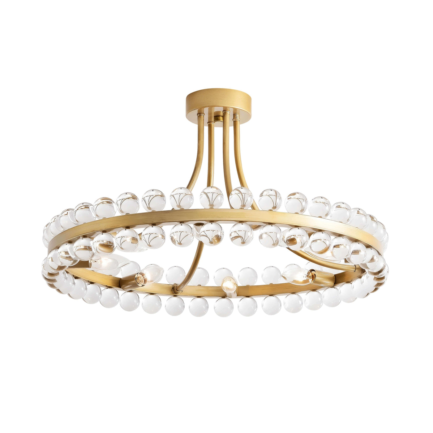 Elvira 8-Light Wagon Wheel Crystal Semi-Flush Mount