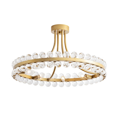 Elvira 8-Light Wagon Wheel Crystal Semi-Flush Mount