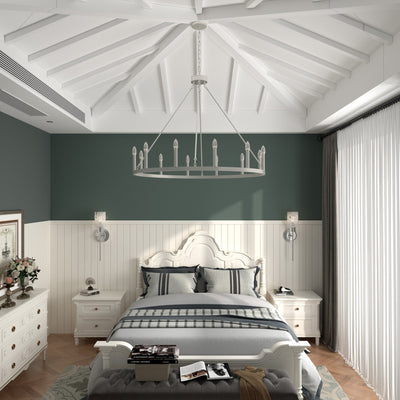 Acroma 12-light Farmhouse 40In Wagon Wheel Chandelier with UL - 40'' D x 138'' H