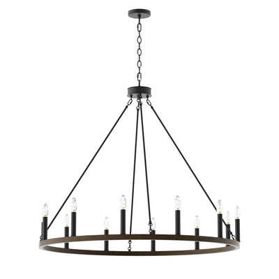 Acroma 12-light Farmhouse 40In Wagon Wheel Chandelier with UL - 40'' D x 138'' H