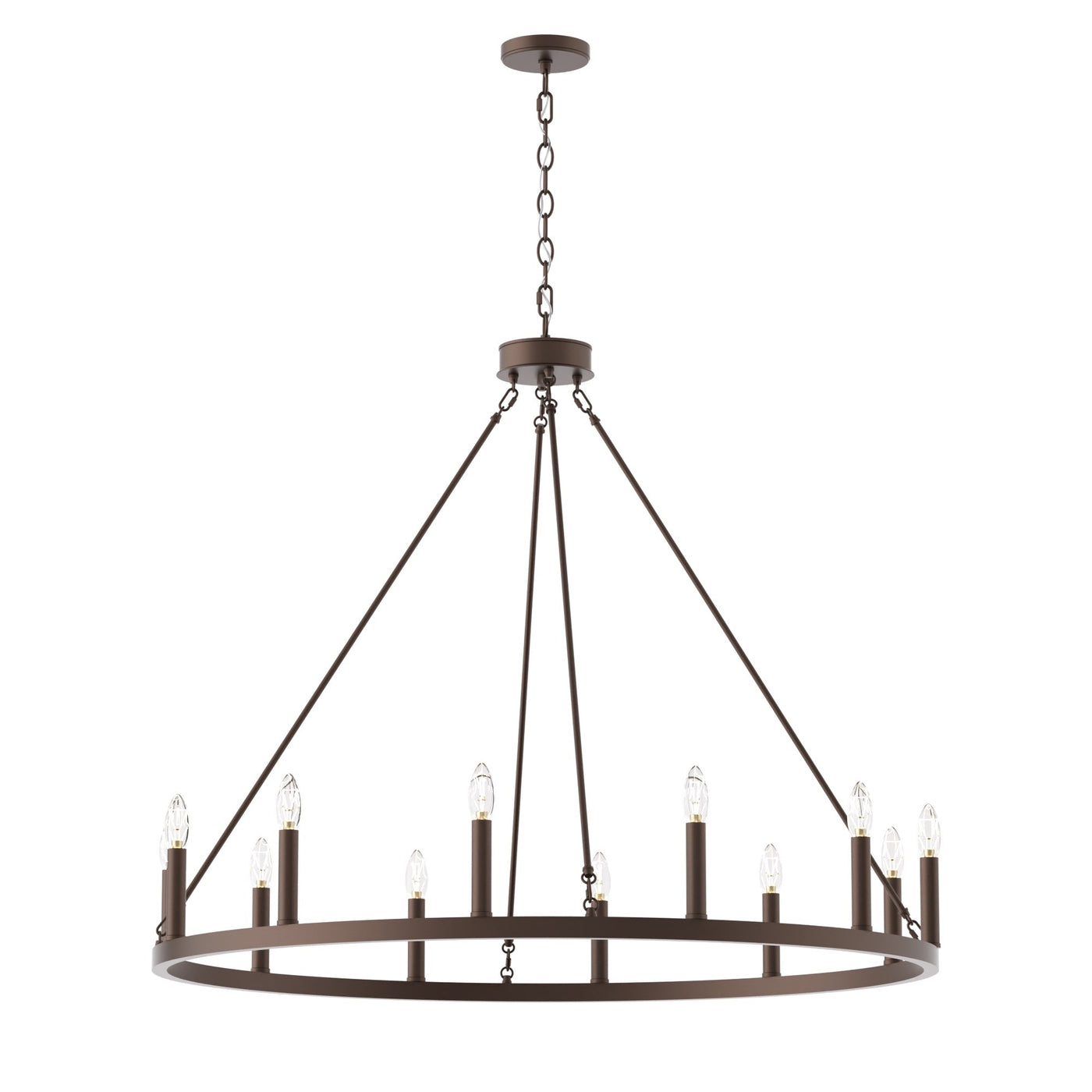 Acroma 12-light Farmhouse 40In Wagon Wheel Chandelier with UL - 40'' D x 138'' H