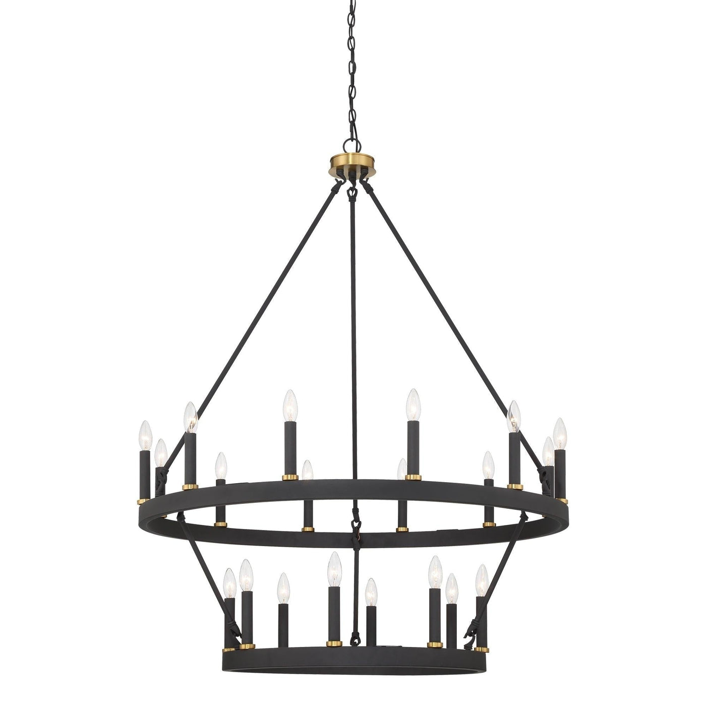 Acroma 20-light Modern Farmhouse 40In Round Wagon Wheel Chandelier with UL