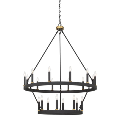 Acroma 20-light Modern Farmhouse 40In Round Wagon Wheel Chandelier with UL