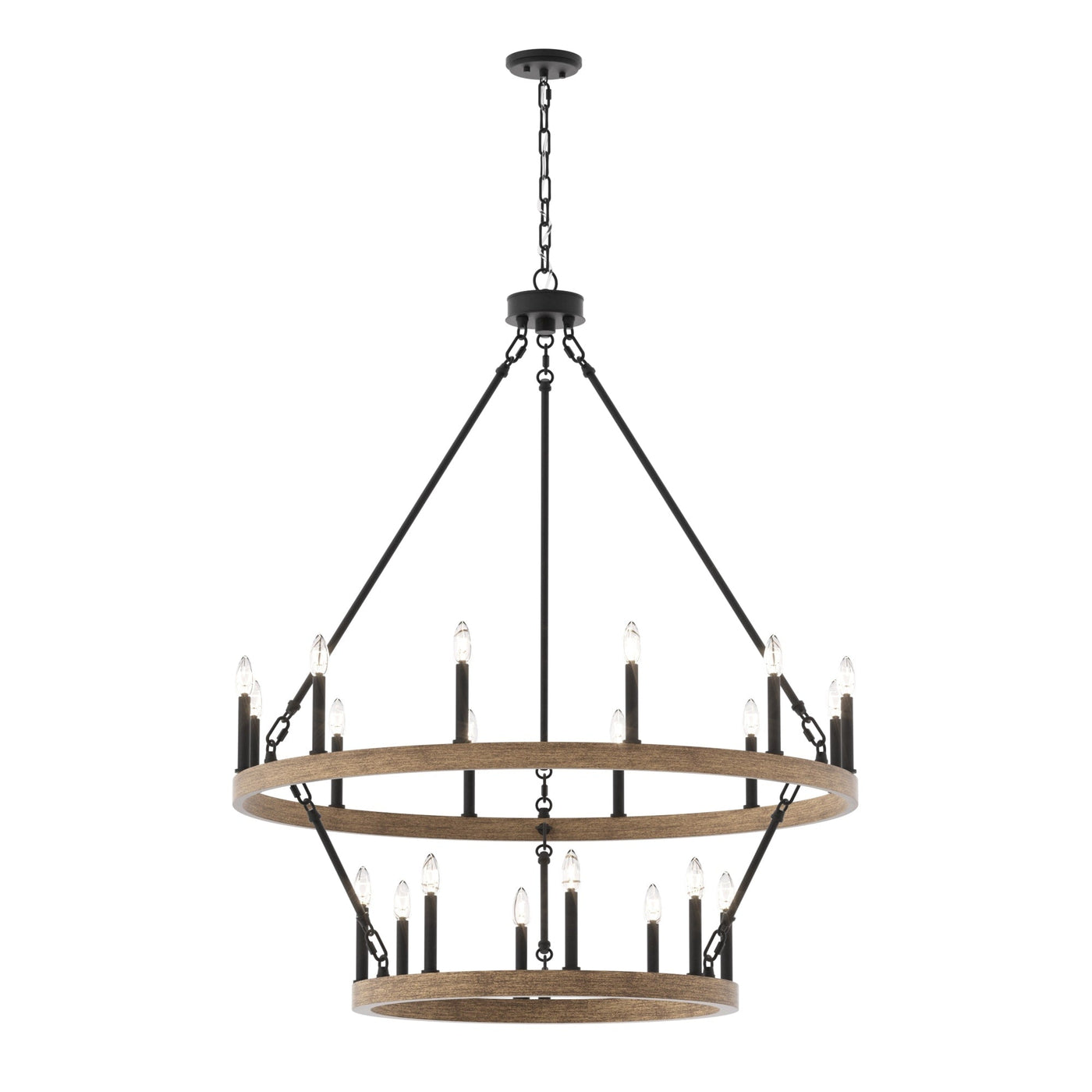 Acroma 20-light Modern Farmhouse 40In Round Wagon Wheel Chandelier with UL
