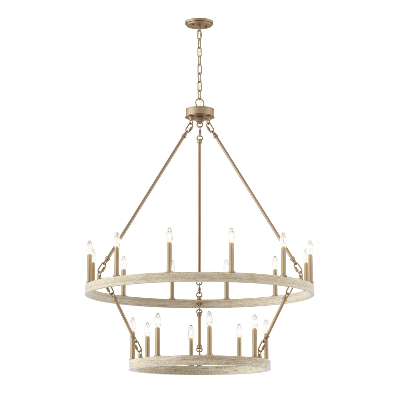 Acroma 20-light Modern Farmhouse 40In Round Wagon Wheel Chandelier with UL