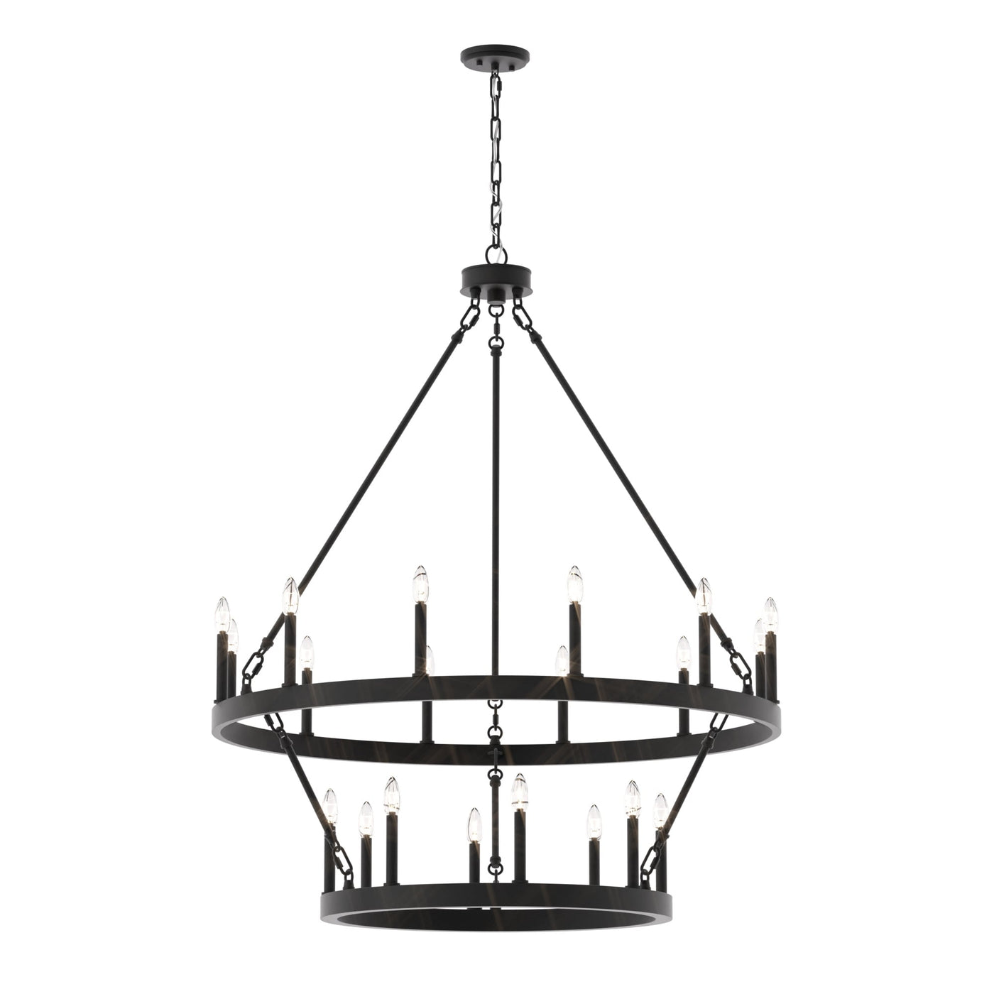Acroma 20-light Modern Farmhouse 40In Round Wagon Wheel Chandelier with UL