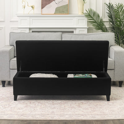 Adeco 50 Bonded Leather Storage Ottoman Bench