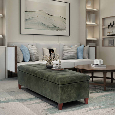 Adeco 50 Bonded Leather Storage Ottoman Bench