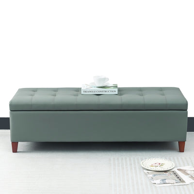 Adeco 50 Bonded Leather Storage Ottoman Bench