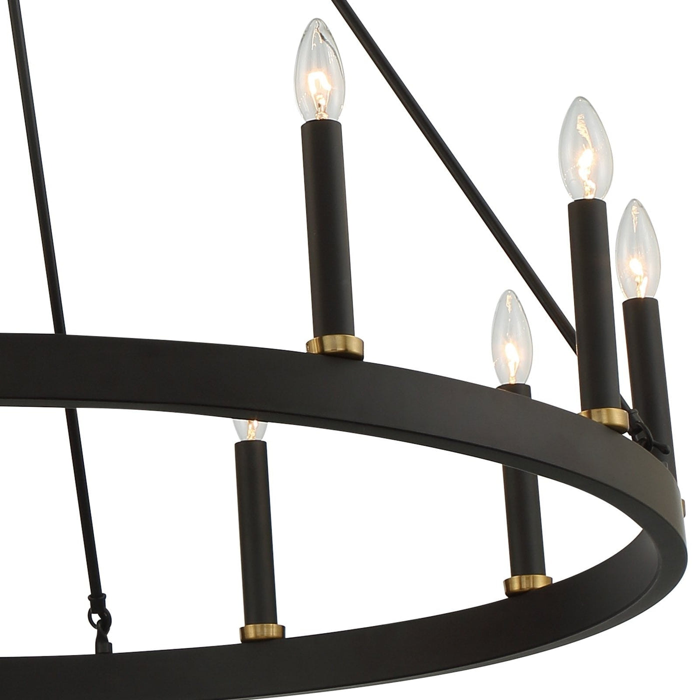 Acroma 12-light Farmhouse 40In Wagon Wheel Chandelier with UL - 40'' D x 138'' H