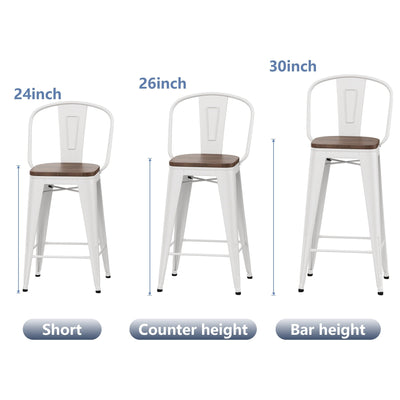 Andeworld farmhouse bar stools ,counter height bar stools set of 4 - Set of 4