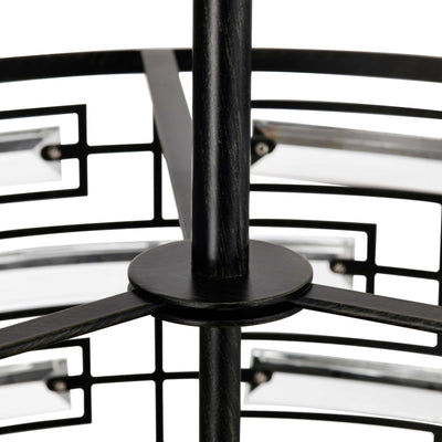 Anita Drum Shade Chandelier with Clear Glass Prism