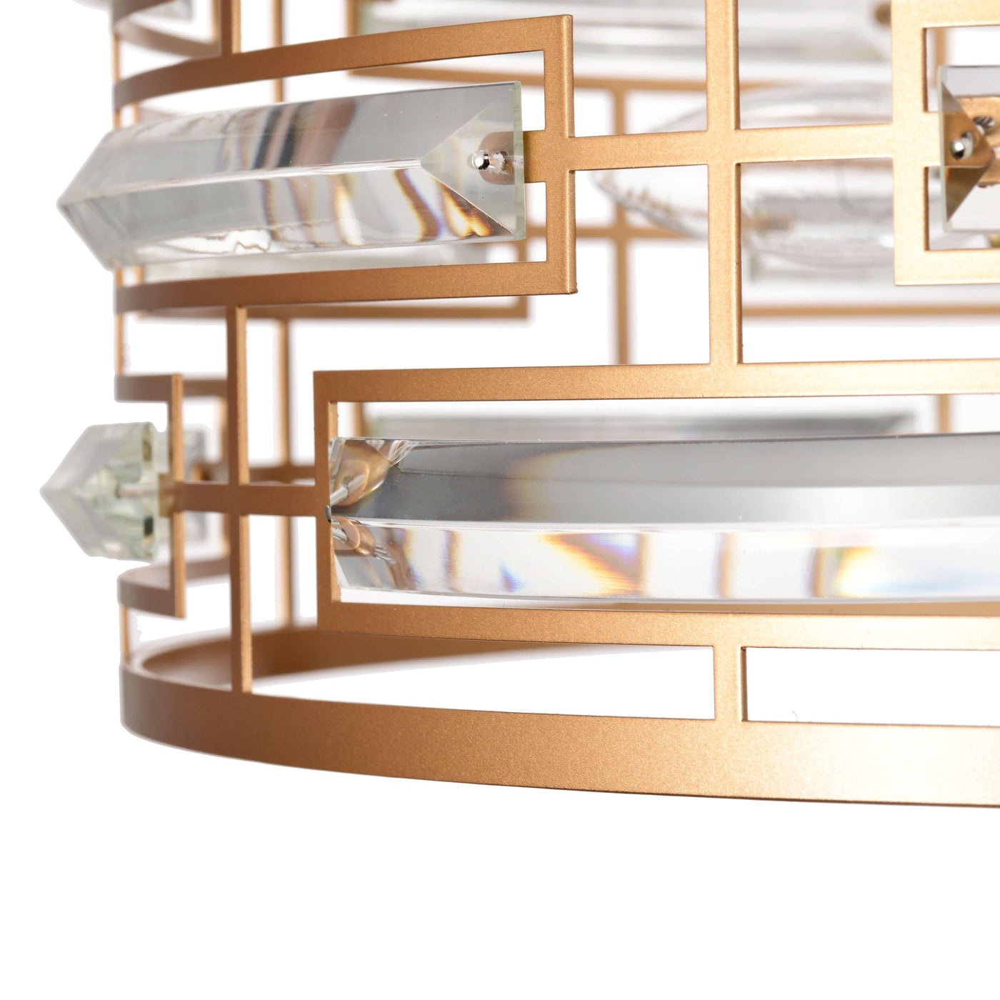 Anita Drum Shade Chandelier with Clear Glass Prism