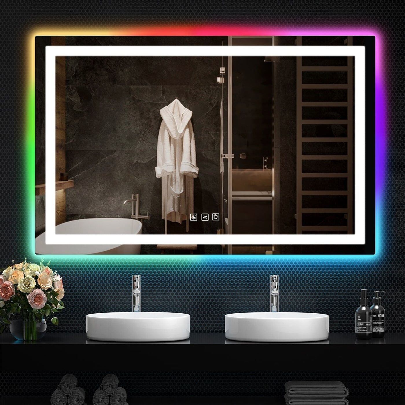 Anti-Fog RGB Backlit & LED Frontlit Bathroom Mirror