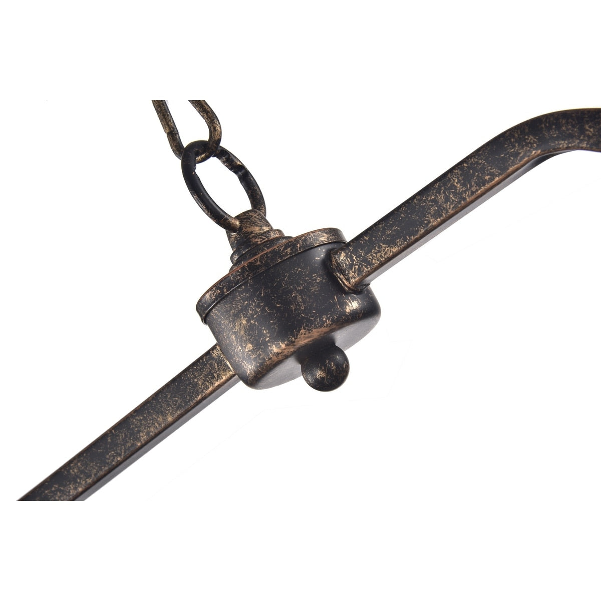 Antique Bronze 6-Light Rectangular Kitchen Island Lighting with Crystal Hanging - Antique Bronze