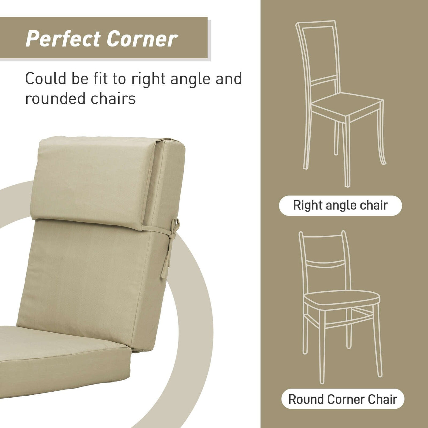 Aoodor Patio High Back Chair Cushions Set of 4, 46x21x4 Inches(Only Cushions)