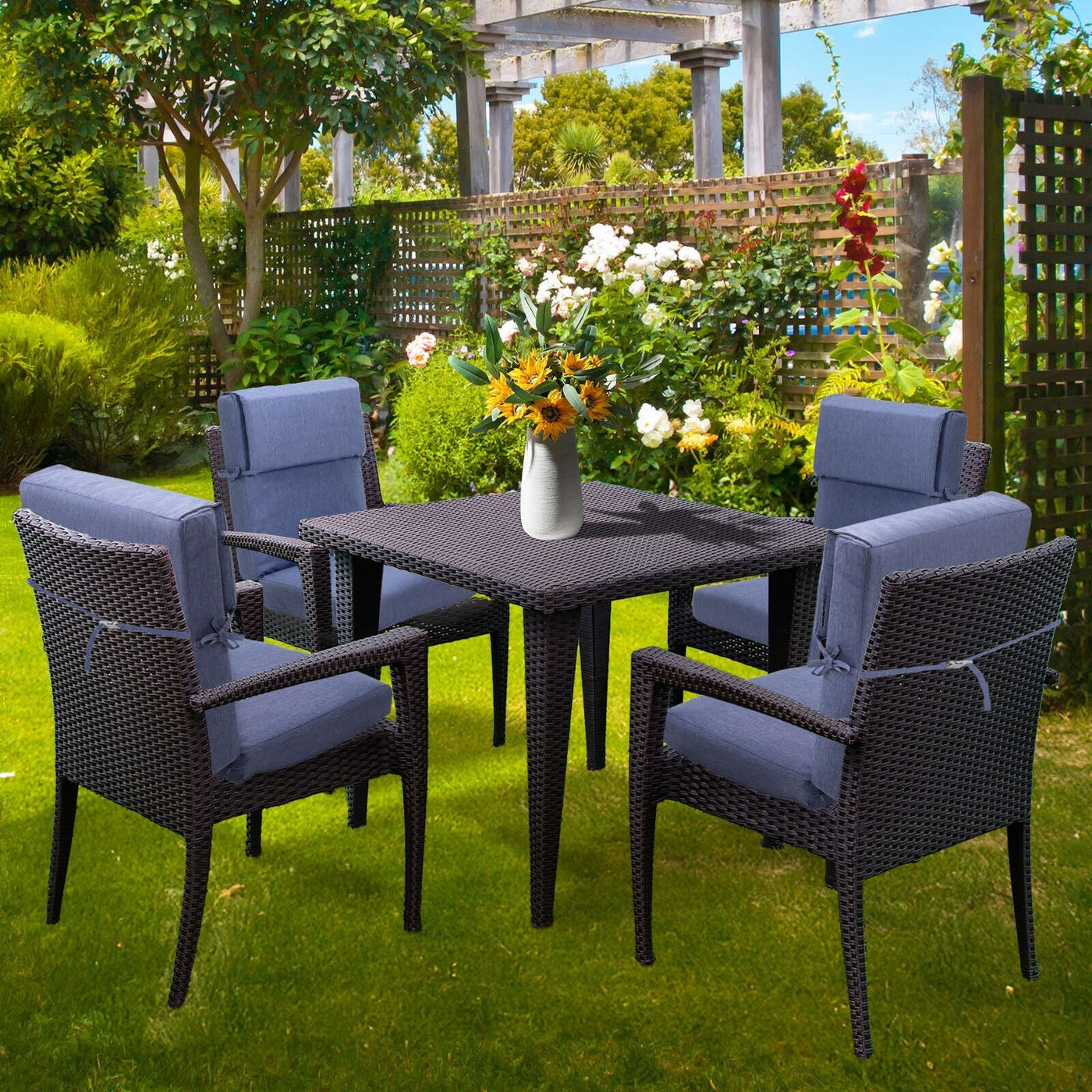 Aoodor Patio High Back Chair Cushions Set of 4, 46x21x4 Inches(Only Cushions)