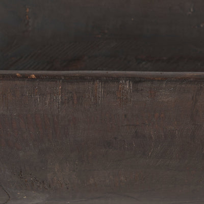 Athena Extra Large Oblong Black-Brown Reclaimed Wood Bowl - 26.0L x 10.0W x 7.0H