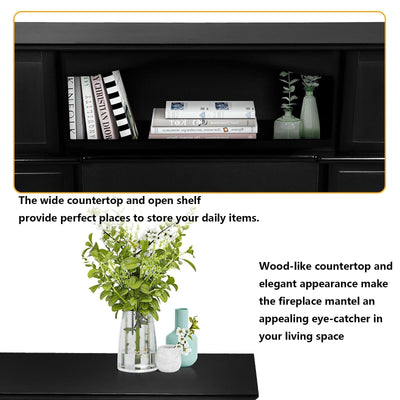 BOSSIN 43 Electric Fireplace with Mantel, 23 inch Electric Fireplace Insert,Freestanding TV Stand with Fireplace Wooden Firebox